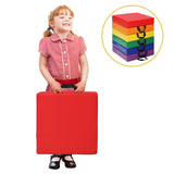 6 cojines de suelo cuadrados para niños pequeños de 15 pulgadas, asientos de espuma suave y flexible con asas