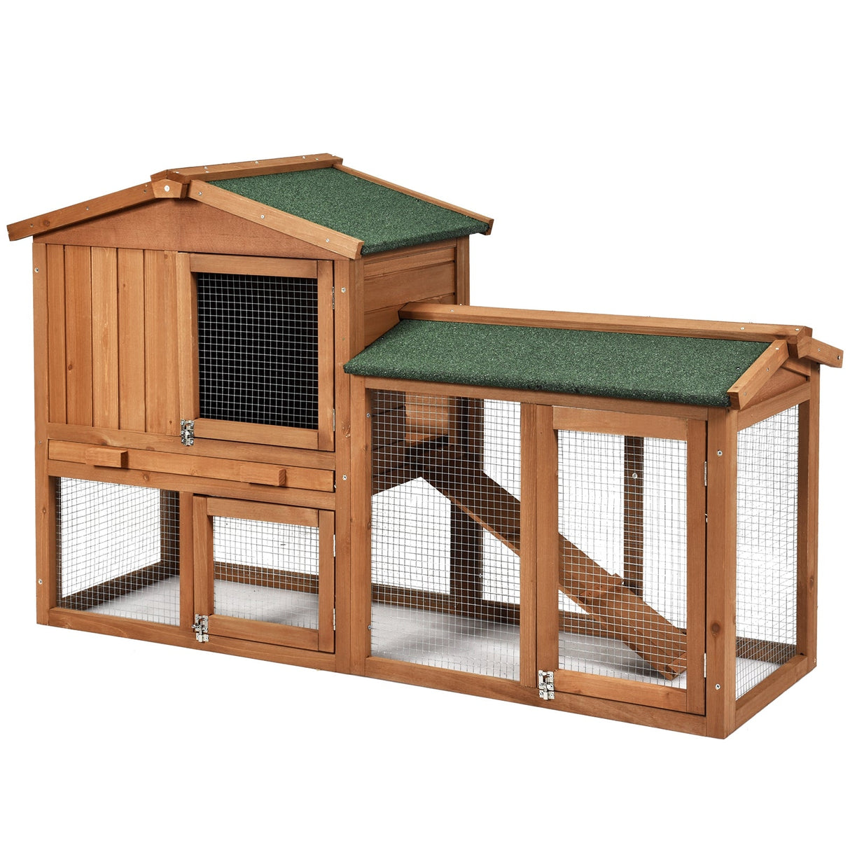 Conejera de madera impermeable de 58 pulgadas - Marrón