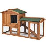 Conejera de madera impermeable de 58 pulgadas - Marrón