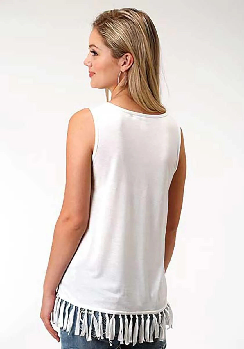 Roper Americana (blanco) - Camiseta sin mangas para mujer