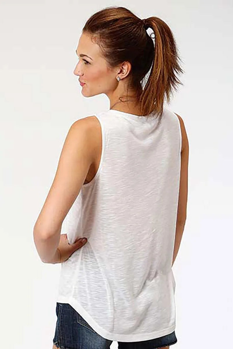Camiseta sin mangas para mujer Roper Americana Peace (Blanco)