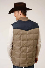 Chaleco acolchado Roper 1473 (Caqui/Azul marino) - Chaleco para hombre