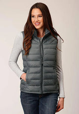 Chaleco Roper de plumón acolchado horizontal (gris) - Chaleco de mujer