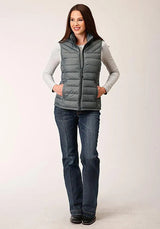 Chaleco Roper de plumón acolchado horizontal (gris) - Chaleco de mujer