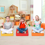 6 cojines de suelo cuadrados para niños pequeños de 15 pulgadas, asientos de espuma suave y flexible con asas