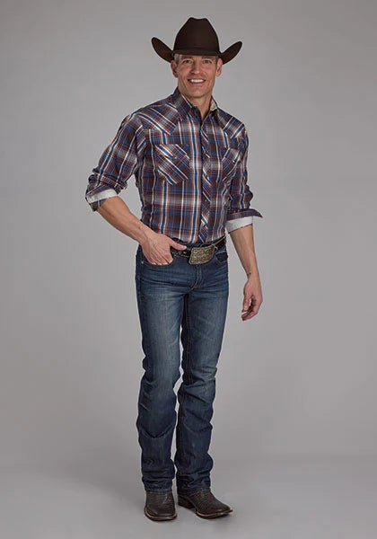 Roper 2176 Arrow Dobby (Marrón) - Camisa Western para Hombre