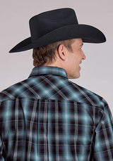 Roper 2606 Diamond Dobby (Blue) - Men's Western Shirt