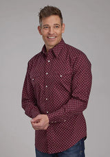 Camisa vaquera para hombre - Roper 2174 estampado de flechas (rojo)