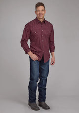 Camisa vaquera para hombre - Roper 2174 estampado de flechas (rojo)