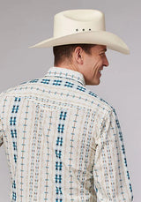 Camisa vaquera para hombre Roper 2001 Aztec Stripe (Cream)