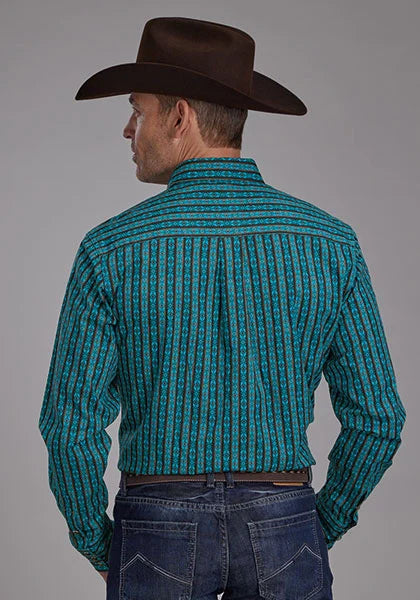 Roper 2170 Micro Aztec Print (Azul) - Camisa Vaquera de Hombre