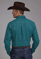 Roper 2170 Micro Aztec Print (Azul) - Camisa Vaquera de Hombre