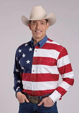 Roper Estrellas y Rayas de Retales (Multicolor) - Camisa Vaquera de Hombre