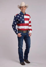 Roper Estrellas y Rayas de Retales (Multicolor) - Camisa Vaquera de Hombre