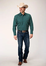 Roper Forest Cross Walk Foulard (Blue) - Men's Western Shirt