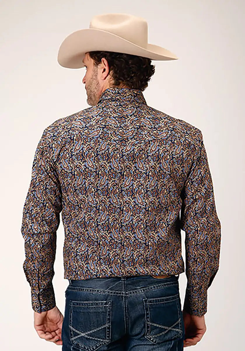 Roper Denim Azul Vintage Paisley (Azul) - Camisa Vaquera de Hombre