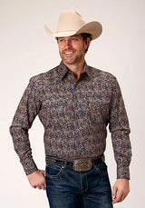 Roper Denim Azul Vintage Paisley (Azul) - Camisa Vaquera de Hombre