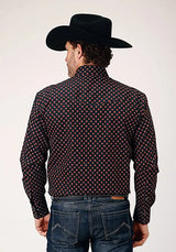 Camisa vaquera de hombre Roper Black Canyon Cottage Foulard (Negro)