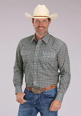 Camisa Western Roper 2501 Medallion Foulard (Gris) - Hombre