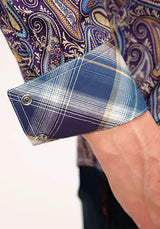 Roper Plum Ridge Royal Paisley (Plum) - Men's Western Shirt