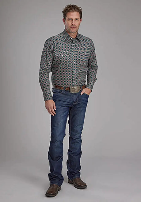 Roper Oak Forest Acorn Foulard (Brown) - Men's Western Shirt