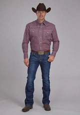 Roper 2153 Highway Foulard (Red) - Men's Western Shirt