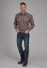 Roper Fall River Ginger Foulard (Brown) - Men's Western Shirt