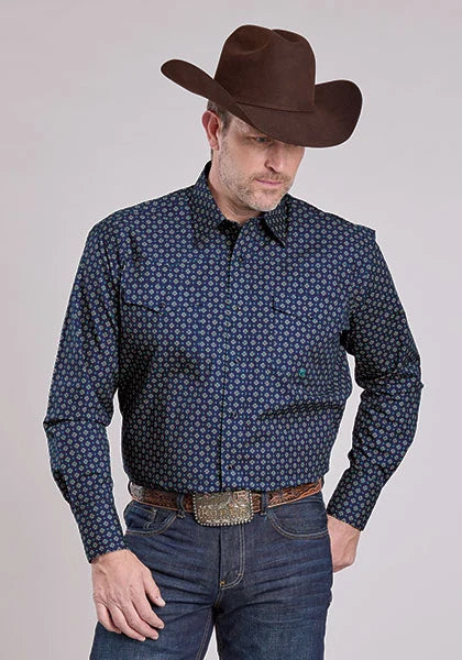 Camisa vaquera Roper 2584 Pinwheel Foulard (azul) - para hombre