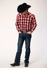 Roper 1844 Basic Plaid (Rojo) - Camisa Western para Hombre