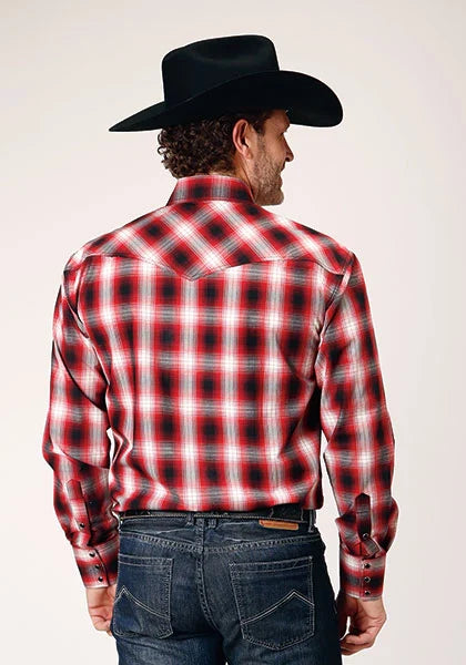 Roper 1844 Basic Plaid (Rojo) - Camisa Western para Hombre