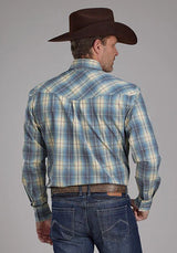 Camisa Western Roper 2159 Cuadros Dungaree (Azul) para Hombre