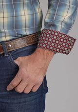 Camisa Western Roper 2159 Cuadros Dungaree (Azul) para Hombre