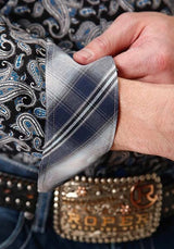 Roper 1382 Starry Night Paisley (Black) - Men's Western Shirt