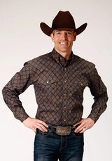 Roper 1839 Medallón de Diamante (Marrón) - Camisa Vaquera de Hombre