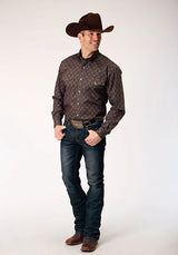 Roper 1839 Medallón de Diamante (Marrón) - Camisa Vaquera de Hombre