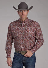 Roper 2242 Sangria Paisley (Wine) - Camisa vaquera de hombre