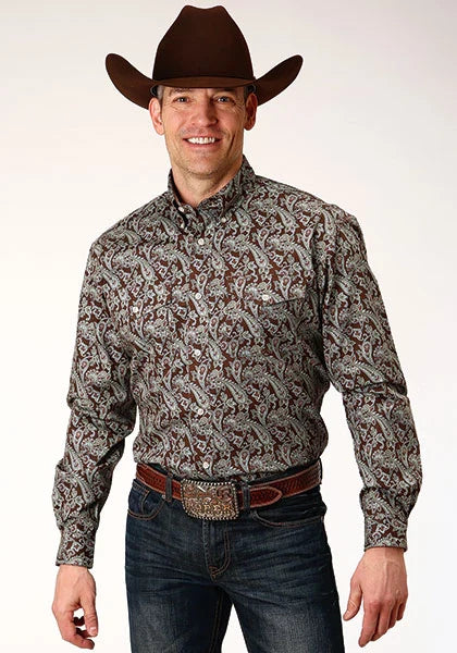 Roper 1218 Pine Paisley (Marrón) - Camisa Vaquera de Hombre