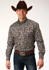 Roper 1218 Pine Paisley (Marrón) - Camisa Vaquera de Hombre