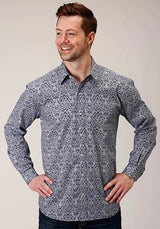Camisa vaquera Roper 1380 Crystal Medallion (azul) para hombre