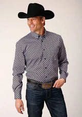 Camisa Vaquera Roper 1666 Foulard Azulejos (Negro) - Para Hombre
