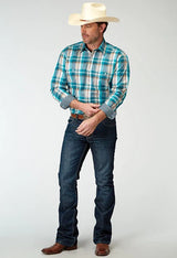 Roper 1939 Waters Edge Plaid (Blue) - Men's Western Shirt