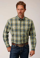 Camisa Western de Hombre Roper 1660 Sand Dune Plaid (Bronceado)