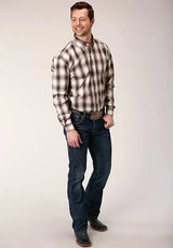Roper 1371 Smoke House Plaid (Gris) - Camisa Western para Hombre