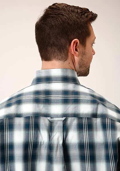 Roper 1373 Plaid Oeste (Azul) - Camisa Vaquera de Hombre