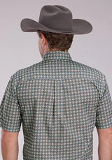 Roper 2501 Medallion Foulard (Grey) - Men's Short Sleeve Shirt