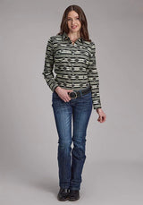 Roper 2182 Santa Fe Aztec (Negra) - Camisa Western para Mujer