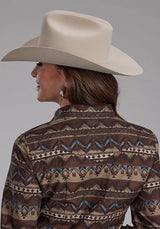 Roper 2175 distressed azteca (café) - Camisa vaquera de mujer