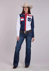 Camisa vaquera de mujer Roper Colorblock Americana (multicolor)