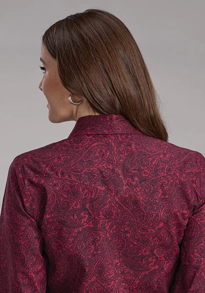Roper 2241 Sangría Paisley (Borgoña) - Camisa Western para Mujer