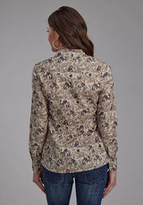 Roper 2116 Brushstroke Cowboys (Marrón) - Camisa Western para Mujer